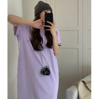 Side-slit Midi T-shirt Dress