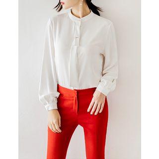 Round-neck Tie-detail Blouse