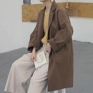 Open-front Notch Lapel Coat