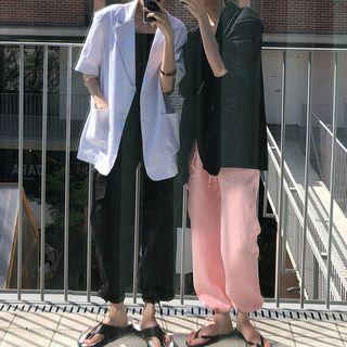Elbow-sleeve Blazer / Harem Pants