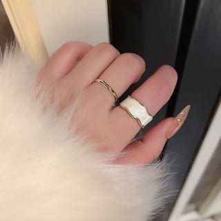 Set: Glaze Alloy Ring + Polished Alloy Ring