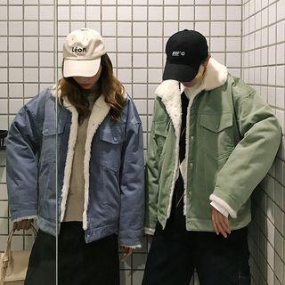 Couple Matching Fleece-lined Corduroy Jacket