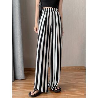 Striped High Waist Wide Leg Pants (various Designs)