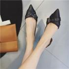 Pointy-toe Grommet Flats