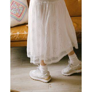 Eyelet-lace Long Full Skirt