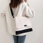 Two-tone Fleece Panel Crossbody Bag