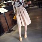 Band-waist A-line Midi Skirt