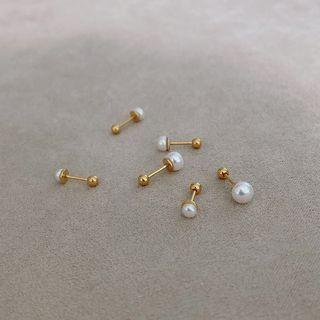 Freshwater Pearl Stainless Steel Earring (various Designs)