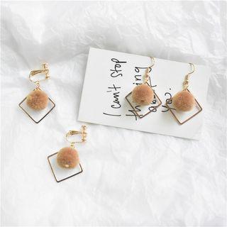 Bobble & Square Dangle Earring