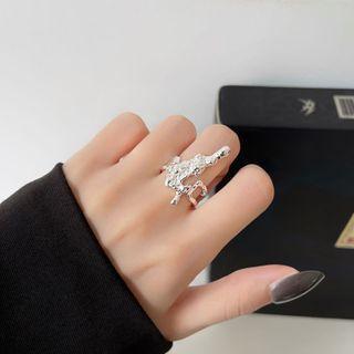 Rhinestone Ring Silver - Size 12
