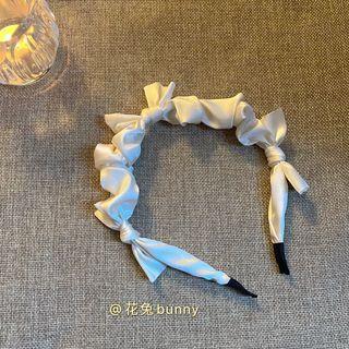 Bow Fabric Headband Beige - One Size