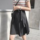 Buckled Ruffle Asymmetric A-line Skirt