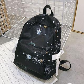 Galaxy Print Lightweight Backpack Black - One Size