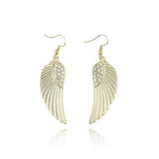 Fashion Angel Wing Earrings With White Austrian Element Crystal
