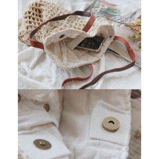 Woven Shoulder Bag Beige - One Size