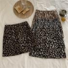 High-waist Animal Pattern Skirt