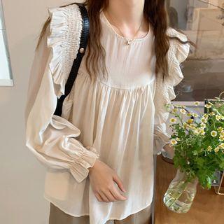 Wood Ear Trim Long-sleeve Shirt