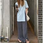 Short-sleeve T-shirt / Argyle Wide-leg Pants