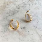 Twisted Metallic Hoop Earrings Gold - One Size