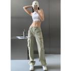 Multi-pockets Straight-cut Cargo Pants