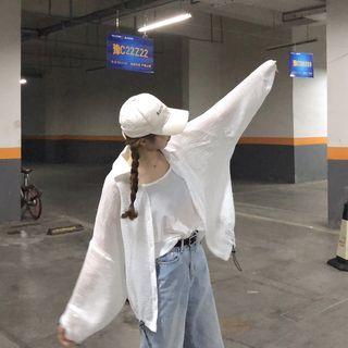 Drawstring Hem Oversized Shirt