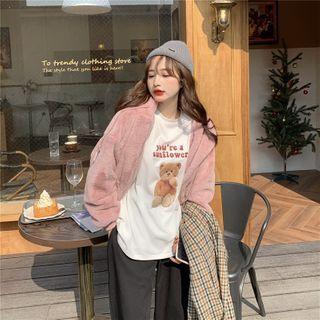 Short-sleeve Bear Print Top