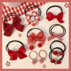 Set Of 10: Hair Tie 10# - Set Of 10 Pcs - Red - One Size