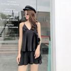 V-neck Camisole Top / High Waist Skort
