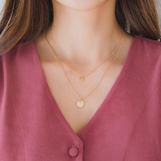 Round-pendent Layered Necklace