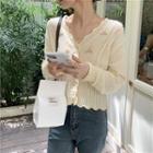 V-neck Flower Slim-fit Cardigan