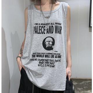 Print Tank Top Gray - One Size