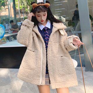 Faux Shearling Oversize Zip Jacket