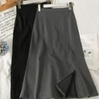 Side-slit High-waist Midi Skirt