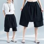 Cropped Mock Two Piece Culottes