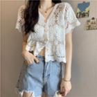 Button-up Short-sleeve Cardigan