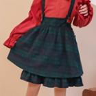Plaid A-line Layered Jumper Skirt