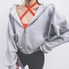 Batwing-sleeve Colored Cotton Hoodie