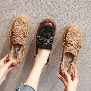 Faux Shearling Bow Loafers