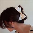 Bow Ribbon Hair Clamp Off-white - One Size