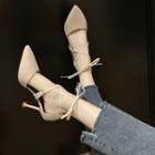 Ankle-tie Pointed Toe Pumps