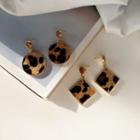 Geometric Leopard Print Drop Earring / Clip-on Earring
