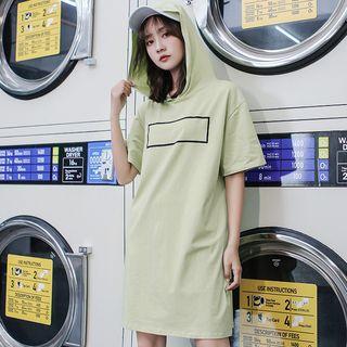 Printed Hood Short-sleeve T-shirt Dress
