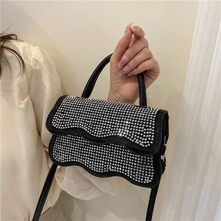Top Handle Rhinestone Crossbody Bag