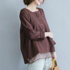Long-sleeve Organza Top