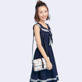 Printed Buckled Cross Bag