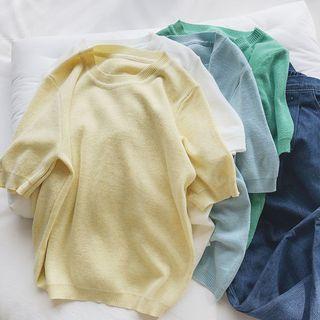 Shot-sleeve Knit Top