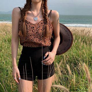Leopard Camisole Top Leopard - Black & Khaki - One Size