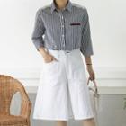 Stitched Linen Shorts