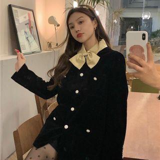 Bow-neck Single-breasted Jacket