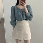 Shirred Blouse / A-line Skirt